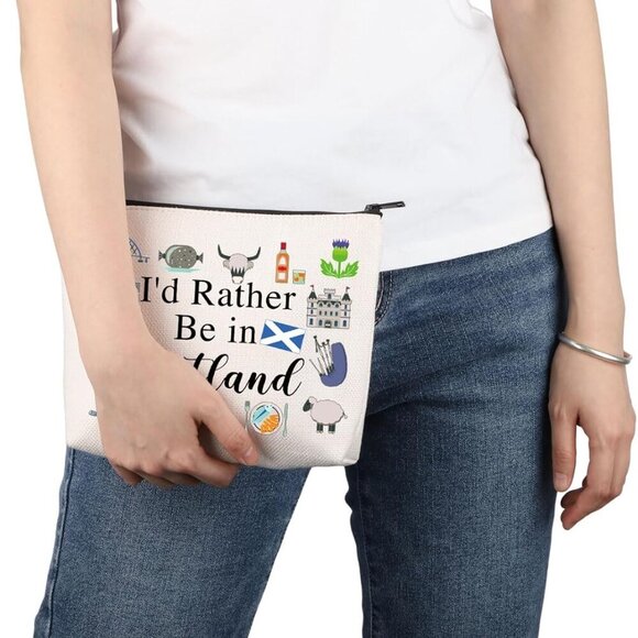 Scotland Trip Vacation Gift I'd Rather Be in Scotland Makeup Bag Scotland Pride - Picture 5 of 7